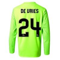 Celtic Home Goalkeeper Shirt 2017-18 - Long Sleeve - Kids with De Vrie, Green/White