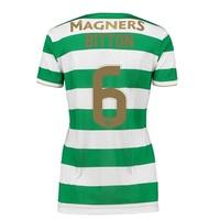 Celtic Home Shirt 2017-18 - Womens with Bitton 6 printing, Green/White