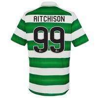 Celtic Home Shirt 2016-17 - Kids with Aitchison 99 printing, Green/White