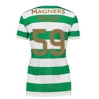 Celtic Home Shirt 2017-18 - Womens with Miller 59 printing, Green/White