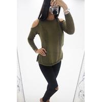 cellia cut out cold shoulder jumper