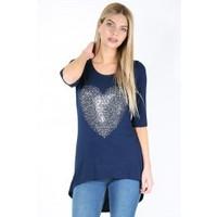 cece studded heart dip hem hilo top