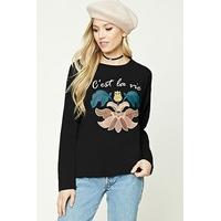 Cest La Vie Embroidered Jumper