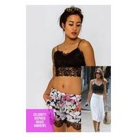 Celebrity Style Lace Bralet Top In Black