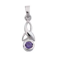 Celtic Knot Birthstone Pendant, Celtic Sterling Silver