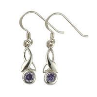 Celtic Knot Birthstone Earrings, Celtic Sterling Silver