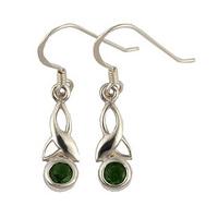 Celtic Knot Birthstone Earrings, Celtic Sterling Silver