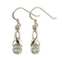 Celtic Knot Birthstone Earrings, Celtic Sterling Silver