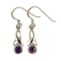 Celtic Knot Birthstone Earrings, Celtic Sterling Silver