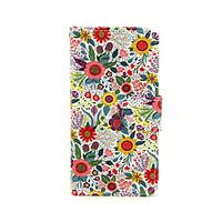 chrysanthemum pattern pu leather full body case with card slot and sta ...