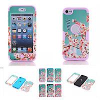 Cherry Blossom Pattern High Quality Snap-on PC Silicone Hybrid Combo Armor Case Cover for iPod touch 6