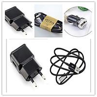 Charger Kit EU Plug Car Charger / Home Charger with Cable for Samsung S3/4/5/6/7 and Others(5V 1A)