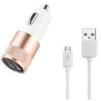 Charger Kit / Multi Ports Car Charger Other 2 USB Ports with Cable for Apple Sumsang Xiaomi Haiwei and Other Cellphone(5V 2.1A)