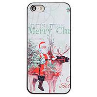 Christmas Style Santa and Deer Pattern PC Hard Back Cover for iPhone 5/5S