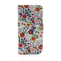 Chrysanthemum Flower Pattern PU Leather Full Body Case with Stand and Card Slot for iPhone 6s Plus 6 Plus 6s 6 SE 5s 5