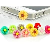 Chrysanthemum Transparent Bottom Anti-dust Earphone Jack for iPhone/iPad and Others(Random Color)