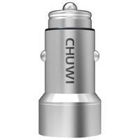 CHUWI Ublue C-100 Car Charger 5V 2.4A (Max. 3.4A) Output Dual USB Ports Metal Body Smart Charge Multi-protect Safety System with Ring-shaped Blue LED 