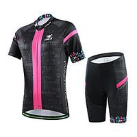cheji Cycling Jersey with Shorts Women\'s Short Sleeve Bike Sleeves Jersey Shorts Clothing SuitsQuick Dry Ultraviolet Resistant