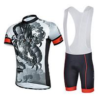 cheji Cycling Jersey with Bib Shorts Men\'s Short Sleeve Bike Bib Shorts Jersey Sleeves Clothing SuitsQuick Dry Ultraviolet Resistant