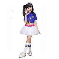 Cheerleader Costumes Outfits Kid\'s Performance Polyester Tassel 2 Pieces Sleeveless Dropped Skirts Tops
