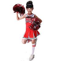 Cheerleader Costumes Outfits Kid\'s Performance Spandex 2 Pieces Sleeveless Natural Skirts Tops