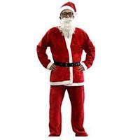 Christmas Costume/Holiday Halloween Costumes Red Solid Top / Pants / Belt / Hats Christmas Male Pleuche