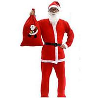 Christmas Costume/Holiday Halloween Costumes Red Solid Top / Pants / Belt / Hats Christmas Male Nonwoven Fabric / Pleuche