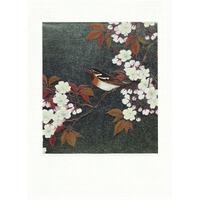 Cherry Blossom Tree And Bird Greeting Card