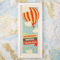 Childrens Hot Air Balloon Personalised Print & Frame