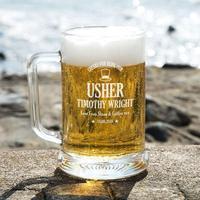 Cheers Usher Personalised Glass Pint Tankard: Special Offer