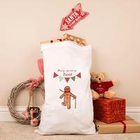 christmas gingerbread man santa sack pillowcase