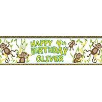 Cheeky Monkey Personalised Party Banner