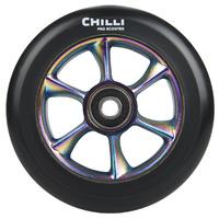 Chilli Pro Turbo 110mm Scooter Wheel w/Bearings - Black/Neochrome