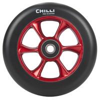 chilli pro turbo 110mm scooter wheel wbearings blackred