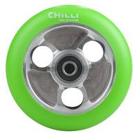 Chilli Pro Parabol 100mm Scooter Wheel w/Bearings - Green/Silver