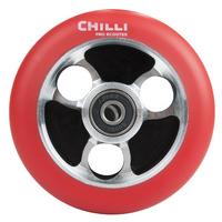 Chilli Pro Parabol 100mm Scooter Wheel w/Bearings - Red/Silver