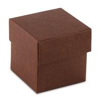 chocolate brown square favour box with lid