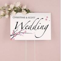 cherry blossom wedding sign