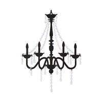 Chandelier Silhouette Wall Decoration - White
