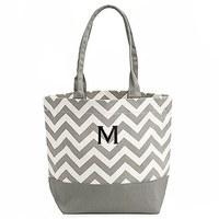 Chevron Canvas Tote - Gray