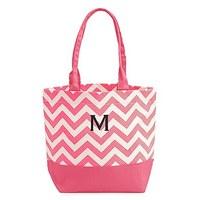 chevron canvas tote pink