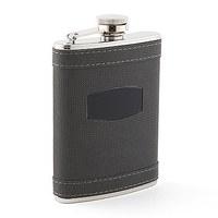 Charcoal Grey and Stainless Steel Hip Flask