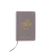 charcoal linen pocket journal her vows emboss