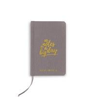 Charcoal Linen Pocket Journal - Little Notes Emboss