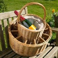 Chilled Wicker Champagne Basket with 12 Flutes