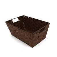 Chocolate Brown Paper Storage Basket 33 x 23 x 14 cm