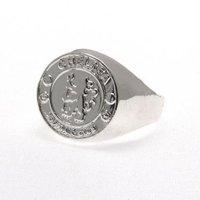 chelsea fc silver plated crest ring large