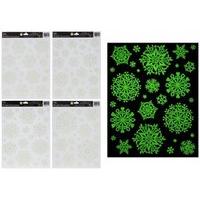 Christmas Glow In The Dark Snowflakes Window Decoration Stickers Assorted