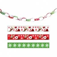 Christmas Paper Chains Pk100, Printed Design 20 Cms Size