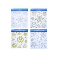 christmas workshop glitter window stickers 4 assorted